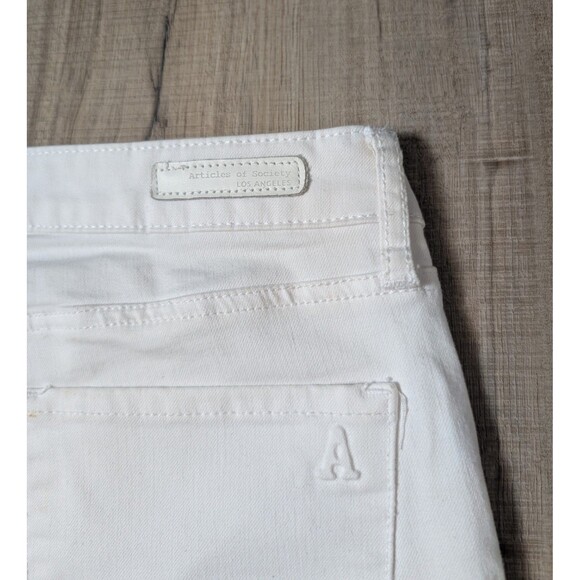 Articles Of Society White Flare Jeans Size 28 Stretch Jamaica Wash Los Angeles - Picture 5 of 12